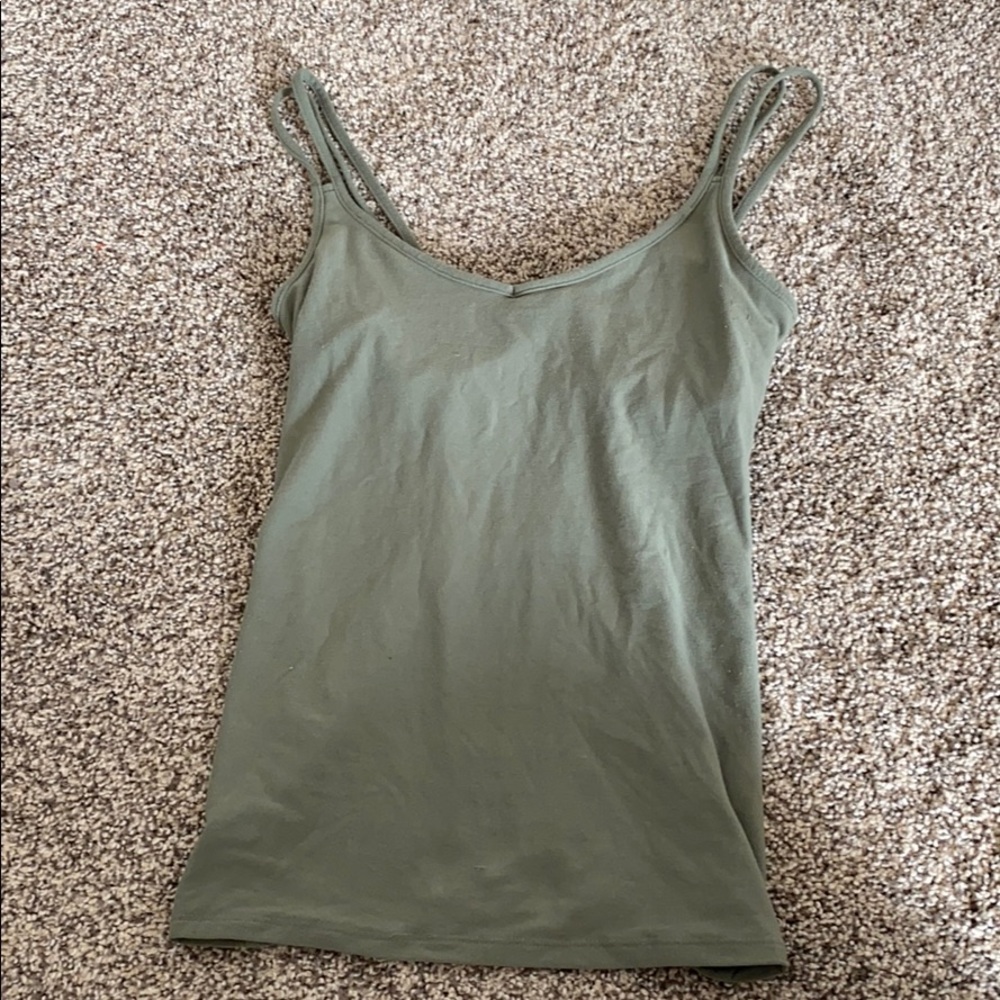green tank top